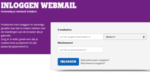 Tele2 webmail inlogscherm